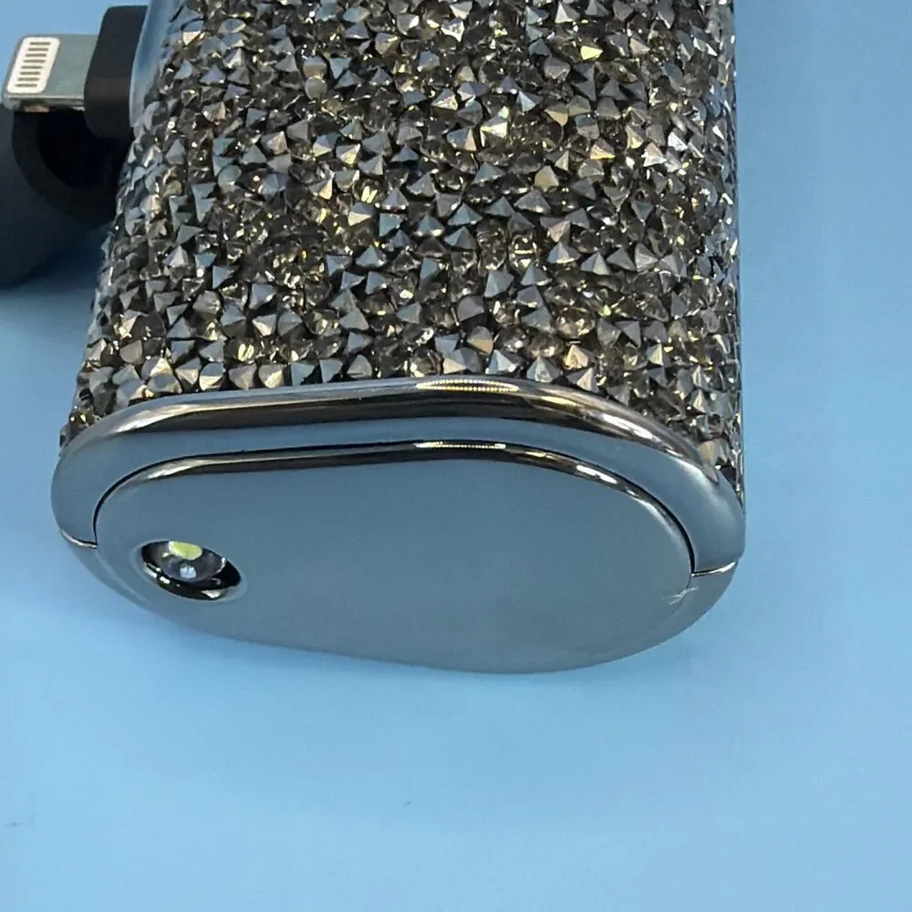 Mini Shiny Power Bank with Bling for iPhone, USB-C charging cable included - NIB